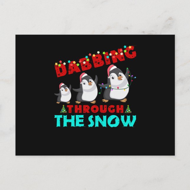 Carte Postale Faire-part Dabbing À Travers La Neige (Devant)