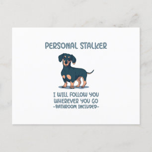 Carte Postale Faire-part Dachshund Personal Stalker