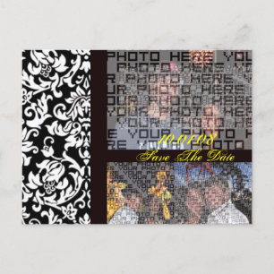 Carte Postale Faire-part Damask Enregistrer la date VOS photos choisir la c