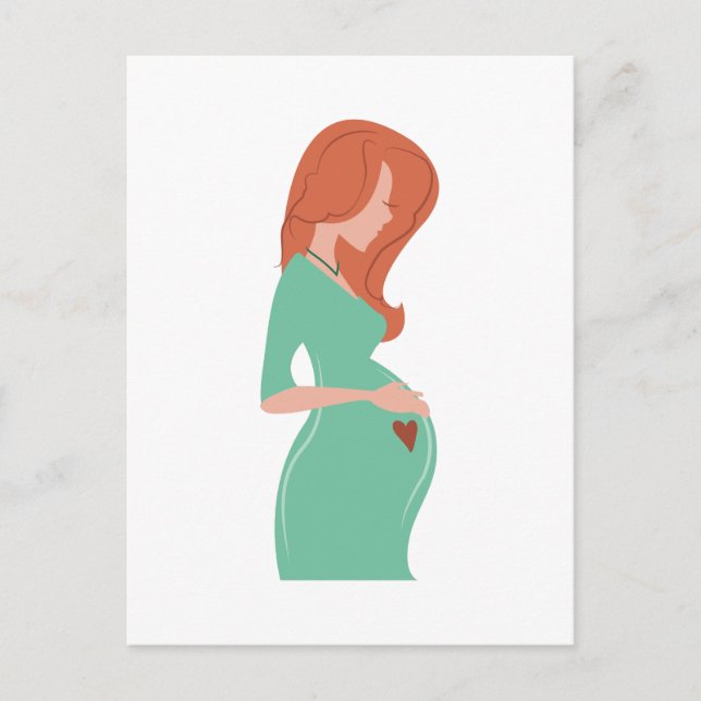 Carte Postale Faire-part Dame enceinte (Devant)
