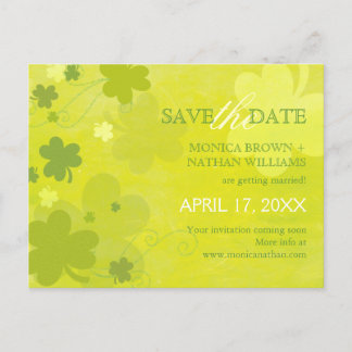 Carte Postale Faire-part Danse Shamrocks mariage Enregistrer la date