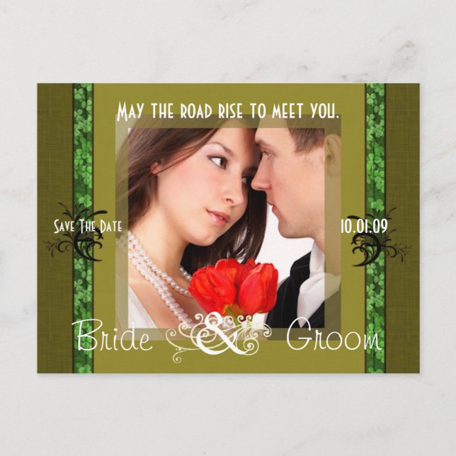 Carte Postale Faire-part Date à retenir Irlandaise avec votre photo (Devant)