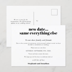 Carte Postale Faire-part Date de mariage nouvelle, tout le reste reste pare