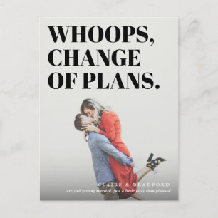 Carte Postale Faire-part Date de mariage typographique audacieuse et impert