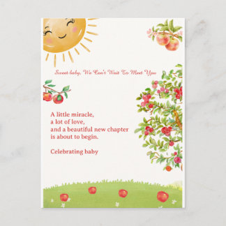 Carte Postale Faire-part de Baby Shower à l'aquarelle pour une F