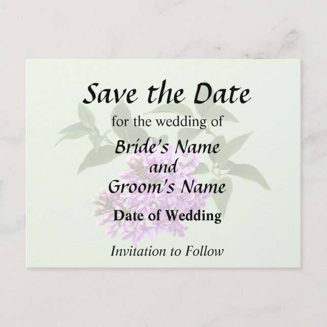 Carte Postale Faire-part De beaux lilas (Devant)