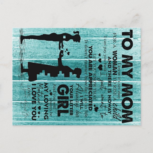 Carte Postale Faire-part De Belles Citations À Ma Mère | Cadeau pour mère (Devant)