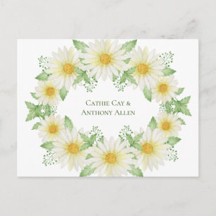 Carte Postale Faire-part de budget à l'aquarelle avec marguerite