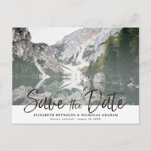 Carte Postale Faire-Part de Date de Mariage avec Lettre Main Rus (Devant)