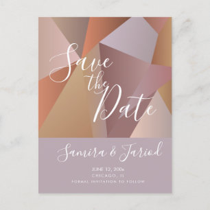Carte Postale Faire part de date de sauvegarde Terreux Rose Colo