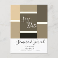 Faire part de date de sauvegarde Tons Marron Blocs