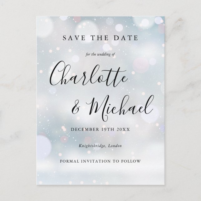 Carte Postale Faire part de date de Signature Winter Frost (Devant)