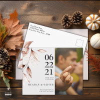 Faire part de date moderne avec feuille de terre c