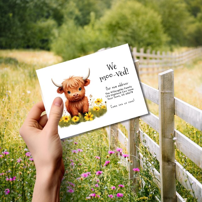 Carte postale Faire-part de déménagement de la vac (Créateur téléchargé)
