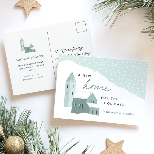 Carte postale Faire-part de déménagement de villag (Créateur téléchargé)