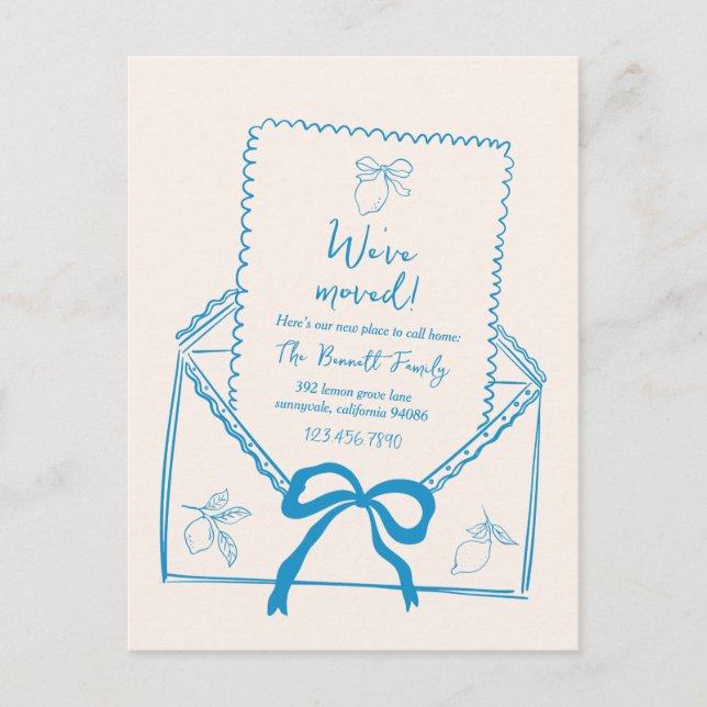 Carte postale Faire-part de déplacement de citron  (Devant)