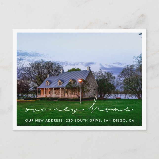 Carte Postale Faire-part de déplacement minimaliste manuscrit (Devant)