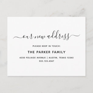 Carte Postale Faire-part de déplacement   Script simple