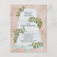 Faire-part de gâteau de mariage à l'aquarelle pour