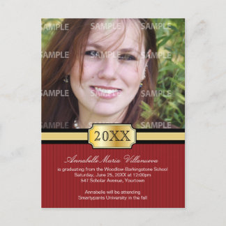 Carte postale Faire-part de graduation de la bande