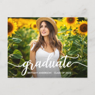 Carte Postale Faire-part de graduation en calligraphie tendance