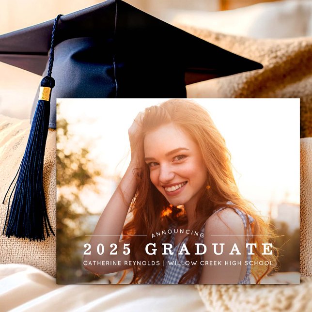 Carte Postale Faire-part de graduation photo moderne (Créateur téléchargé)