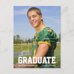 Carte Postale Faire-part de graduation sportive moderne photo