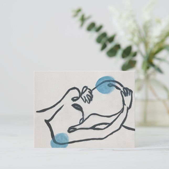 Carte Postale Faire-part de grossesse bébé garçon (Debout devant)