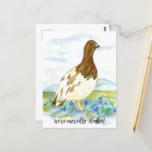 Carte Postale Faire-part de l'Alaska Willow Ptarmigan Bird