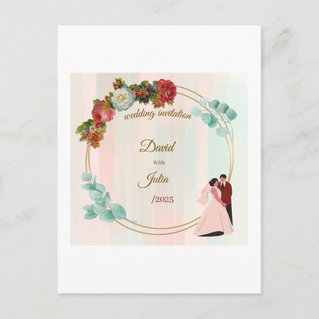 Carte Postale faire-part de mariage (Devant)