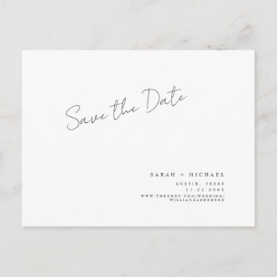 Carte Postale Faire-part de mariage à l'écriture manuscrite mode