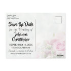 Faire-part de mariage à photo Roses roses élégante