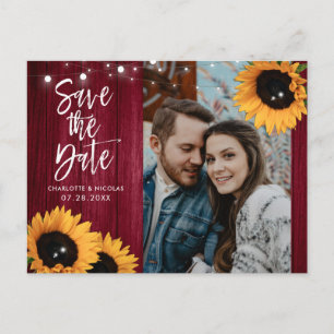 Carte Postale Faire part de mariage au tournesol de Bourgogne av