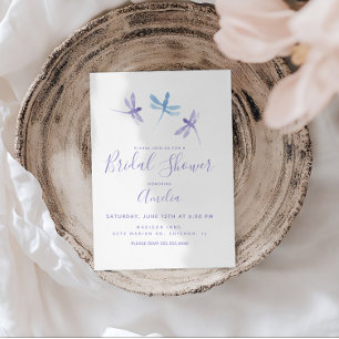 Carte Postale Faire-part de Mariage aux Libellules Peintes à la 