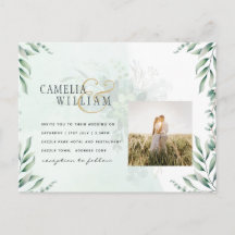 Faire-part de mariage avec code QR PHOTO de verdur