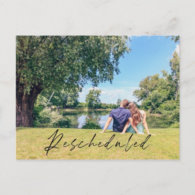 Carte Postale Faire-part de mariage avec nouvelle date et photo (Devant)