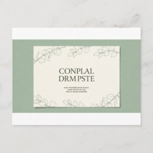 Carte Postale Faire-part de mariage botanique vert sauge élégant