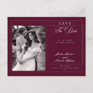 Carte Postale Faire-part de mariage calligraphié classique Bourg