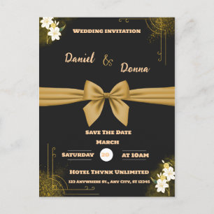 CARTE POSTALE FAIRE-PART DE MARIAGE CLASSIQUE