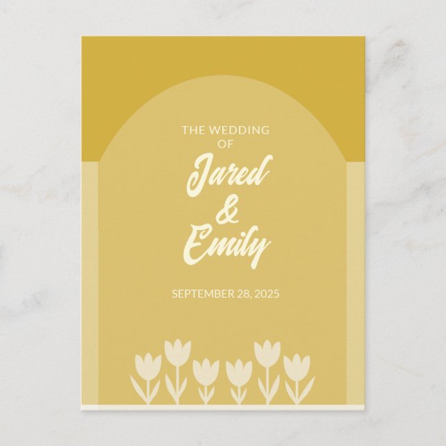 Carte Postale Faire-part de mariage de code QR style Arche (Devant)