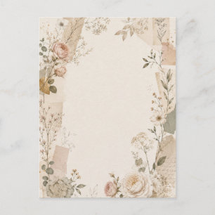 Carte Postale Faire-part de mariage de jardin avec naturel