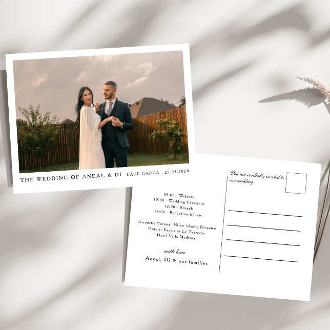 Carte Postale Faire-part de mariage de texte et de photo simple  (Créateur téléchargé)