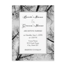 Faire-part de mariage des arbres monochromes
