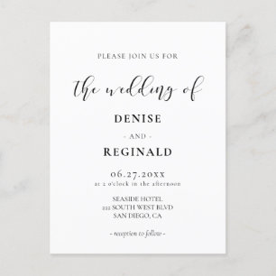 Carte Postale Faire-part de mariage design élégant