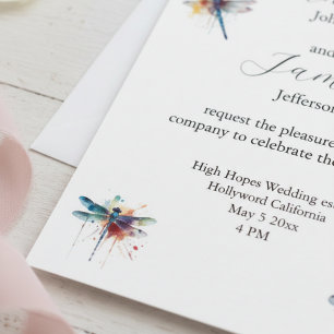 Carte postale Faire-part de mariage Dragonfly