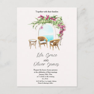 Carte Postale Faire-part de mariage Élégance Fleur en Feu