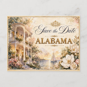 Carte Postale Faire-part de mariage "Elegant Alabama" avec date