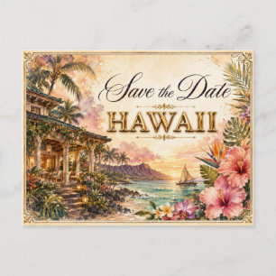 Carte Postale Faire-part de mariage Elegant Hawaii Save the Date