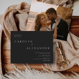 Carte Postale Faire-Part de Mariage Élégant Moderne Photo Budget
