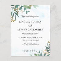Carte postale Faire-part de mariage Eucalyptus Gre